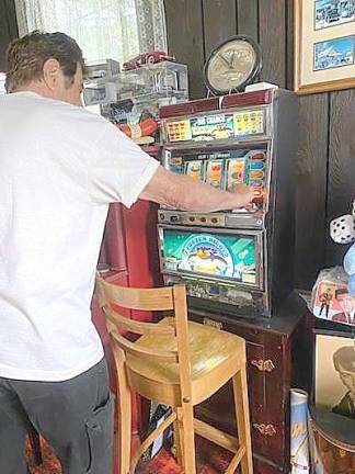 He even has working slot machines in his man cave.
