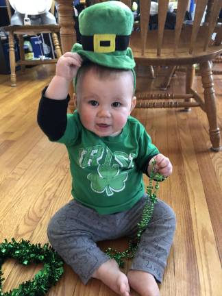 Branden, my cute little 10 month old Leprechaun!! Photo courtesy of Justine.