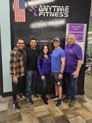 Ron Tan, Jason Boggs, Stacie Krieger, Andrew Weekley and Anytime Fitness owner Matt Pokrywka