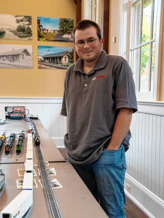 MT1 Eric Holder runs model trains Saturday, Oct. 11 at the Sparta Train Station as part of the 15th annual Sussex County Heritage Weekend. (Photo by Nancy Madacsi)