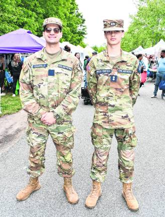 Civl air patrolers Myles Chiariello and Brieuc Bossu pose for a photo.