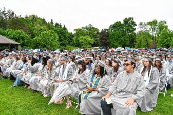 Graduates listen to speakers during the 38th annual commencement ceremony Wednesday, May 14 at Sussex County Community College in Newton. (Photo by Maria Kovic)