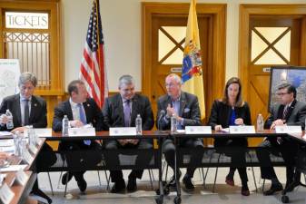 Phil Murphy and New Jersey leaders meet to discuss ways to combat Harmful Algal Blooms in New Jersey lakes.
