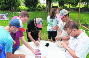 Participants take part in the scavenger hunt.