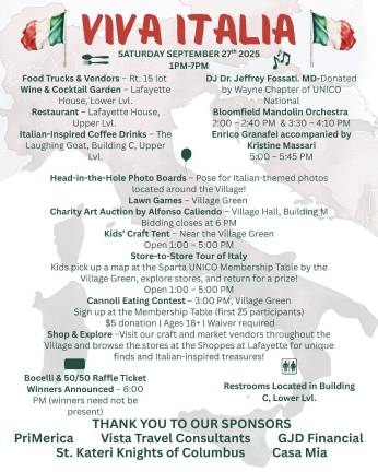 Italian Festival will be Saturday
