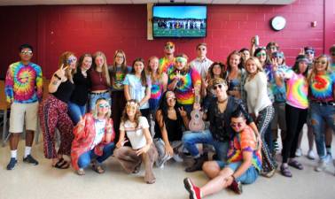 A group of Vernon Township High School seniors during Spirit Week. (Photo provided)