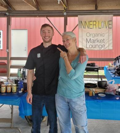 Chef Jake Verwy poses with Stephanie Jasper, owner of Inner Love in Sussex.