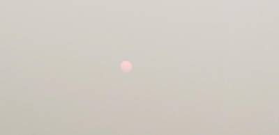 Despite weather apps predicting the day to be mostly sunny, areas affected by the Canadian smoke saw a hazy, dull sun on Tuesday and Wednesday. Photo: Ann Marie Vitoulis