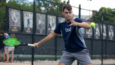 Nick Matkiwsky, a Sparta High School graduate, had 12 overall victories in doubles competition this spring as a tennis team member at the College of New Jersey. (Photo courtesy of tcnjathletics.com)