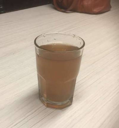 Water from a faucet in Paulins Kill Lake area on July 22. Photo by Laurie Gordon