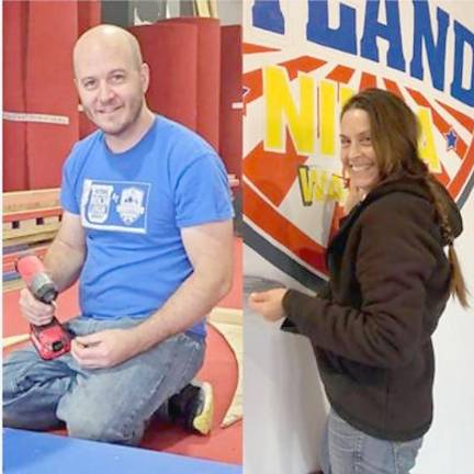 Skylands Ninja Warrior owner, Chris Ennis (left) and his construction assistant, Sharon Delli Santi, (right) relocated and revamped the business (Photo provided)
