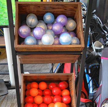 <b>Each player selects a big colorful ball. (Photo by Theresa Esposito)</b>