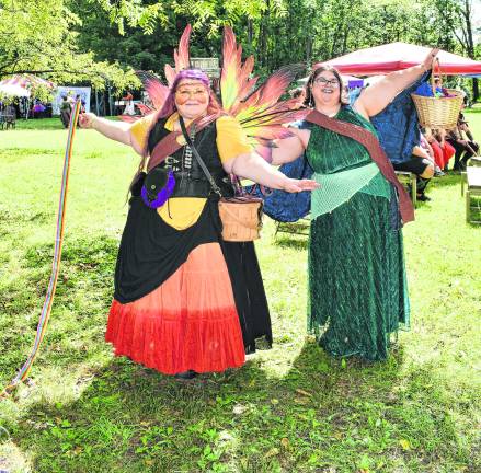 Chelsea Yeats of Linden and Sabrina Shiloff of Somerville dressed as fairies.