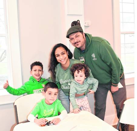 Lucas Hubert, Colton Vicari, Marlene, Joseph and Emma Hubert, all of Sparta pose for a photo.