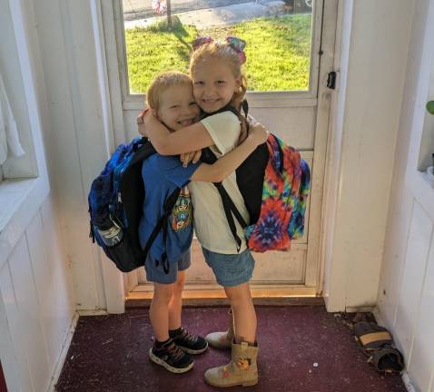 SK2 Nikolas and Hazel are ready for first and third grade, respectively.