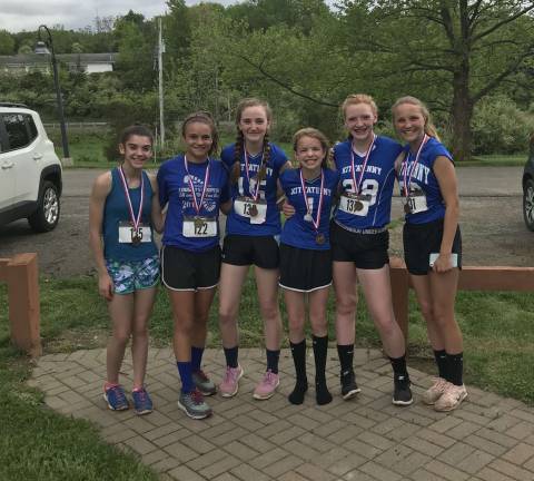 Kittatinny Youth Lacrosse Club and Kittatinny Middle School Track members who participated in The Cougar Stampede to represent their sports.