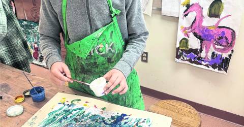 Intuitive painting helps Hilltop Country Day School seventh graders build creative confidence