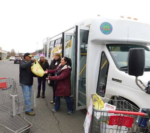 Everyone was talking turkey at the Shoprite in Hampton on Sunday November 18th, 2018. Donors gave Stuff the Bus volunteers dozens of the birds for the Sussex County Food Pantry. 