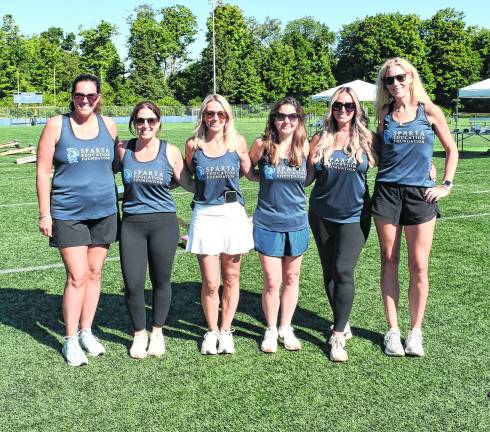 Members of the Sparta Educational Foundation, Shelby Sweeney, Jillian Palleschi, Tricia Wood, Pamela Miller, Heather Egli and Megan Jent, all of Sparta, pose for a photo.