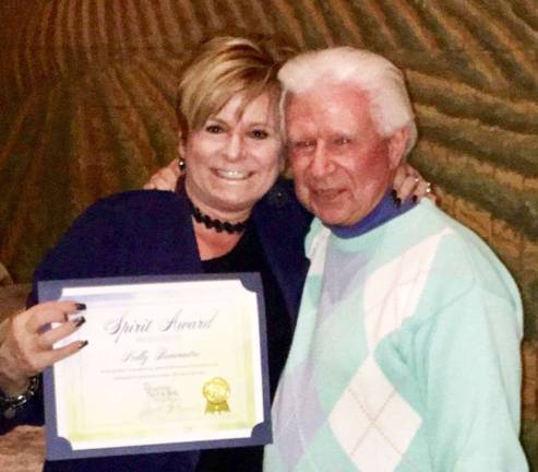 Bonventre accepts the NJ Sharing Network's Spirit Award from Foundation Chair, Phil Kolm. (Photo provided by Bonventre) 