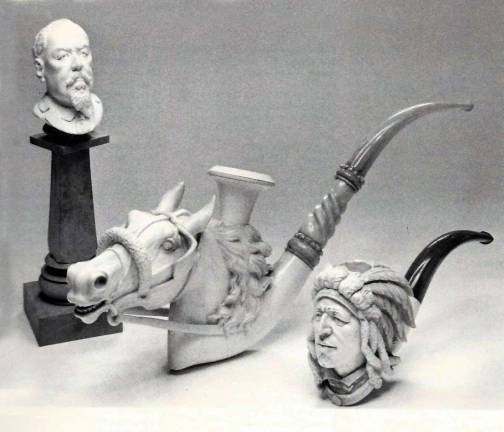Meerschaum pipes, circa1900-1918, courtesy of the Bruce Museum