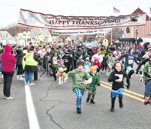 The runners are off at the Sparta Township Turkey Trot on Nov. 27.