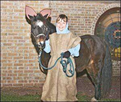 Costumes even for the livestock at Church of Good Shepherd's popular live nativity program
