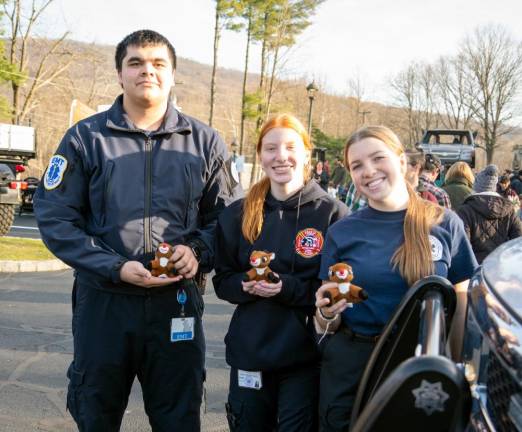 Sparta Ambulance Squad members, from left, Matthew Enriquez, Sarah Wedsbeck and Mairin Byrne.