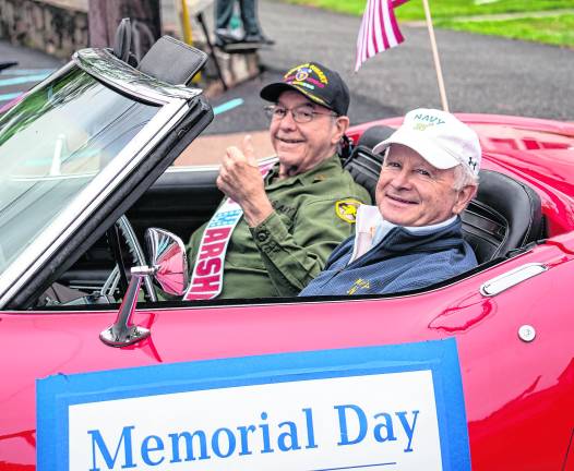 Grand Marshall Ed Liebig has a purple heart and was the former Vo Tech prinicpal.