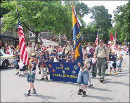 Scouts march in parade