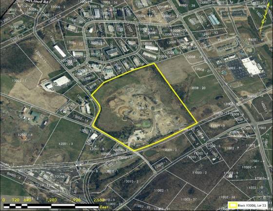 The footprint of the proposed warehouse.