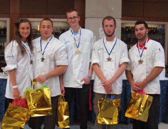Winning chefs Devon Neufeld, Matt Boffa, Daniel Yorlano, Aidan Ehlers and Bryan Bini