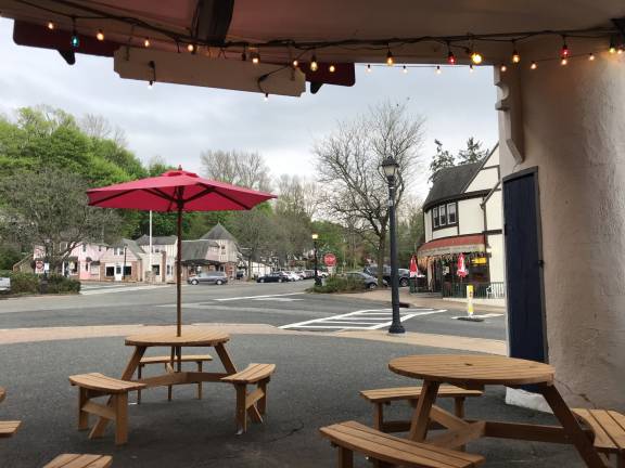 The view from Alpine Creamery, which is located at 14 White Deer Plaza in Sparta.