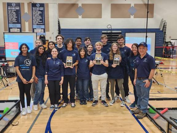 Sparta High School robotics teams 5249 Z and 5249 S were undefeated through the round of 16, quarterfinals and semifinals, then lost in the battle for tournament champions. (Photo provided)
