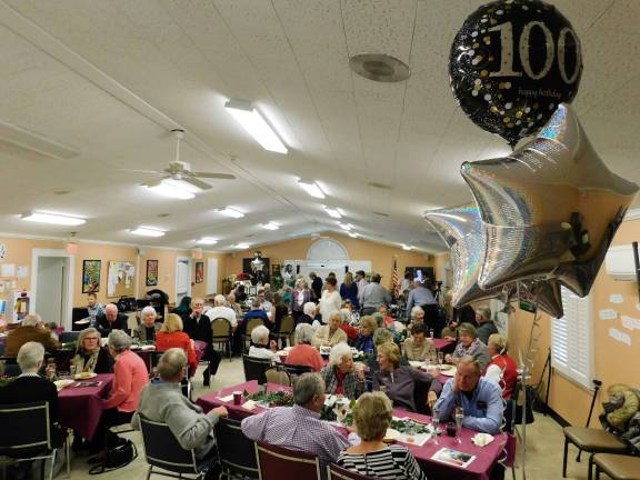 Dozens of celebrants gathered at the Walter Lynch Senior Center in Sparta on Saturday, Jan. 19, 2019, for the 100th Birthday party for Mrs. Florence "Flossie" Meyer, longtime Sparta resident and community volunteer. 