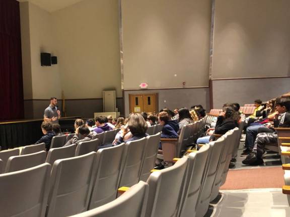 Tom Tice of Warrior Strong speaks to Hopatcong Students