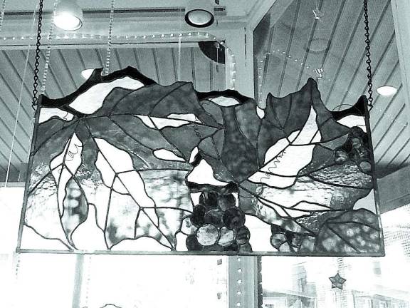 Grapevine Stained Glass panel by Jeanine Erickson