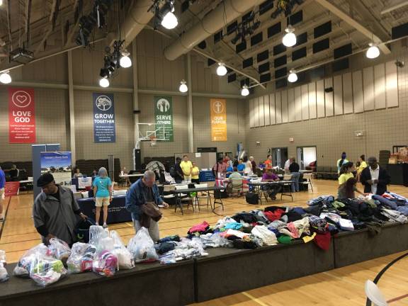Veterans select clothes, shoes and toiletries