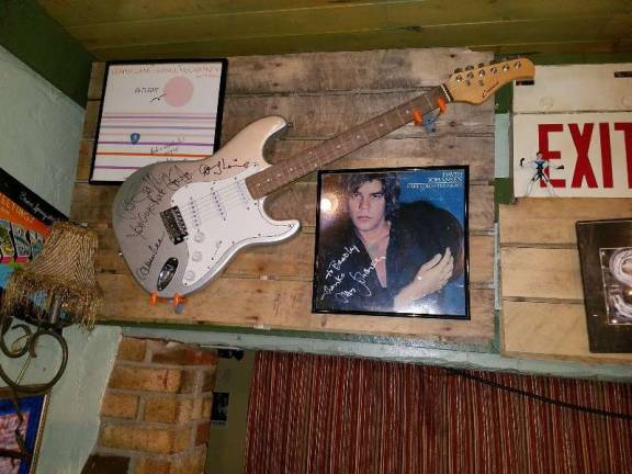 Memorabilia above the Salt Stage at Salt Gastropub in Byram
