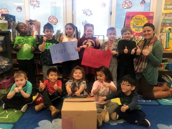 Ms. Vicedomini's Kindergarten class at Netcong Elementary School has adopted a soldier. Brody, 19, will be receiving items that he and his platoon may need. He's also receiving questions from the kindergartners. (Photo provided).