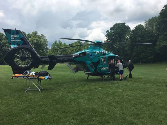 Morristown Memorial&#x2019;s Medevac helicopter flew over Sparta Day and landed in the upper field.