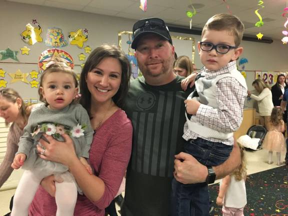 Sparta Mayor Josh Hertzberg, wife Erica and children Elliana and Callum