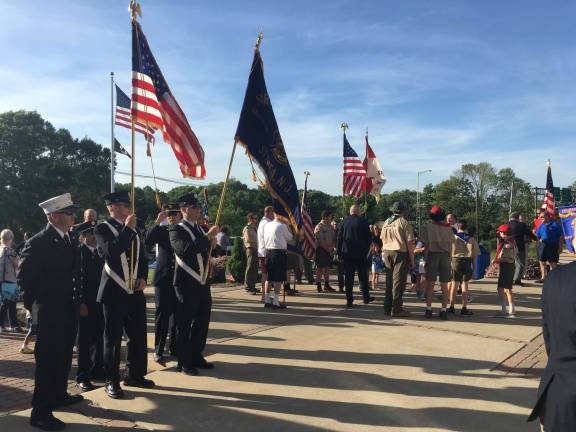 The Sparta Fire Department presenting its colors