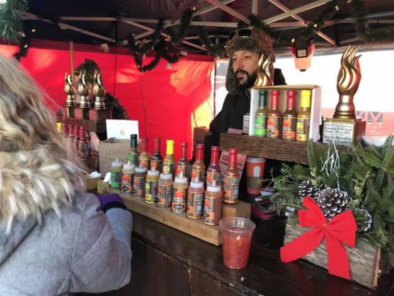 Tobasco booth at the 2019 German Christmas Market in Sparta.