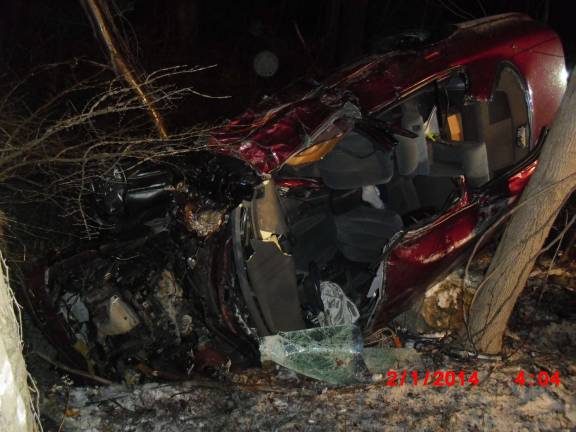 Submitted Photo Police said that 23-year-old Remington C. Vokoun, of Sparta, escaped serious injury the early morning of Feb. 1 after he crashed this vehicle while intoxicated.