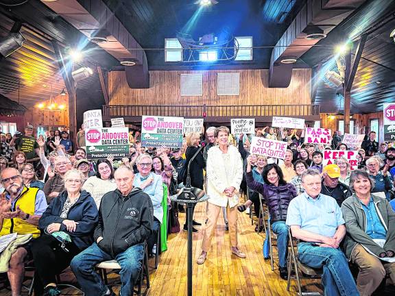 <b>Andover residents came out against allowing data centers in the township on May 28.</b>