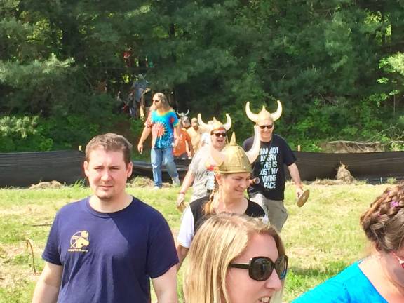 Modern-day Vikings on the march from Lafayette to Hampton Phiotos provided