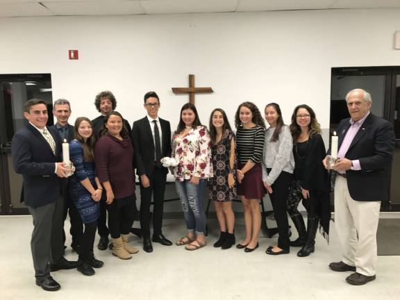 Silver Rose participants from left: Jack Lubertazzi, Nick Cutrone, Lianna LeValley, Father Tom Fallone, Nina LeValley, Sebastian Gomez, Chloe Bavarro, Caitlyn Russo, Lizzy Wolfe, Jennifer Dottinger, and Jim Brocato Photos provided