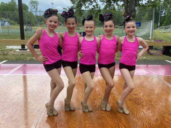 Students at Perfect Pointe Dance Studio pose during Sparta Day.