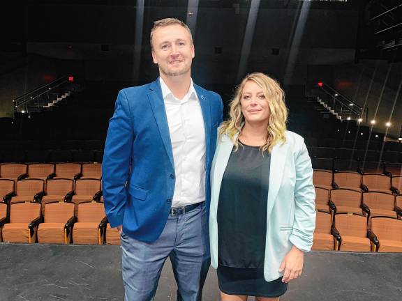 Cory Homer, president of Sussex County Community College, and BarnLight co-founder Lauren Magura. (Photo provided)